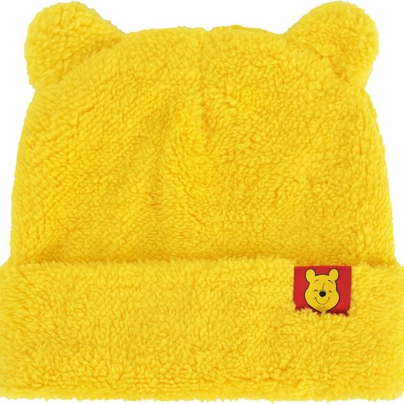 Accessories - Winnie The Pooh Beanie Hat Kids Adults Winter Knit Cap 3D Ears Yellow